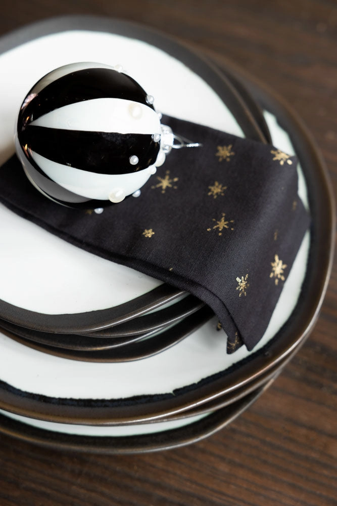 12 Piece Monochrome Handmade Dinner Set