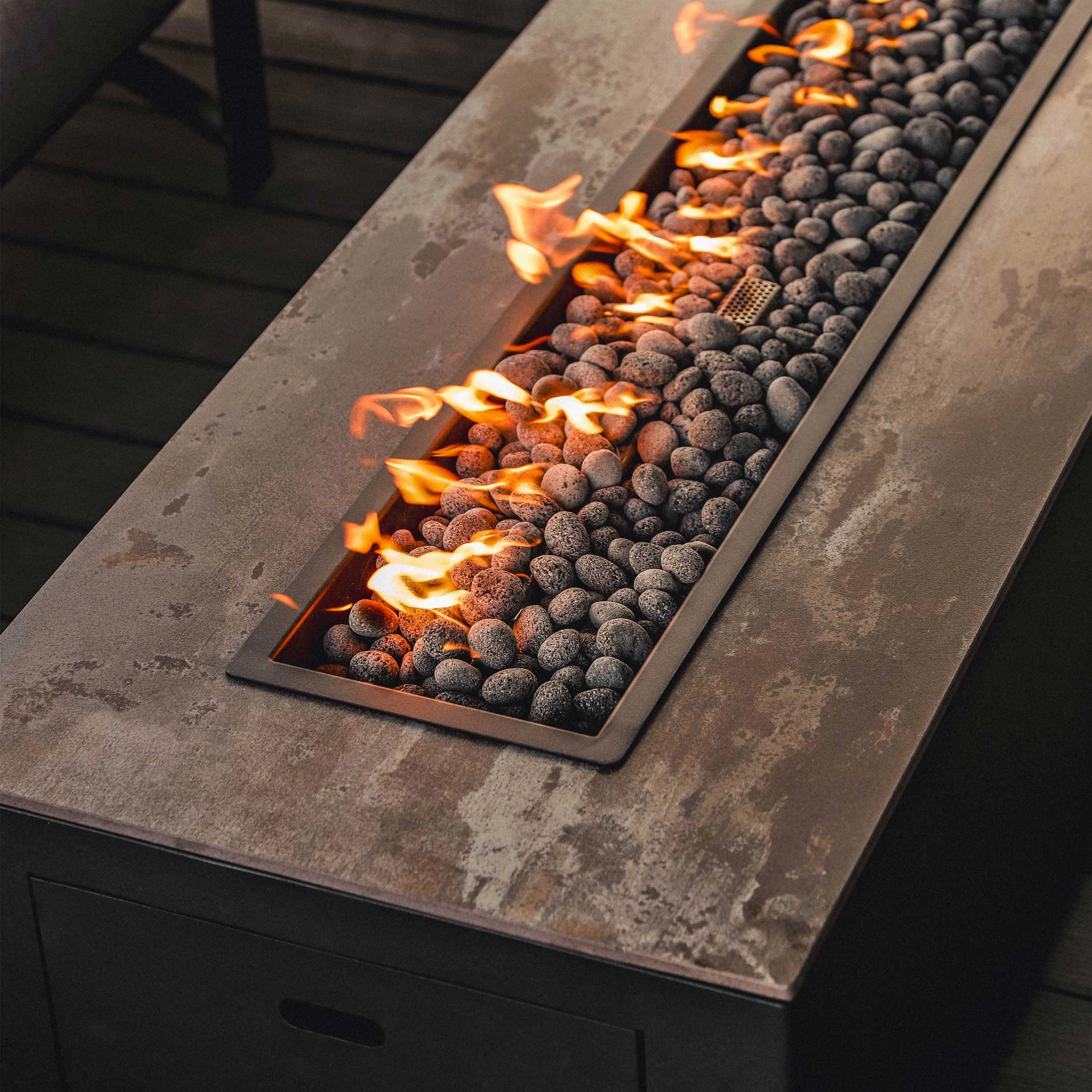 25" x 65" Occasional Height Moda Fire Pit