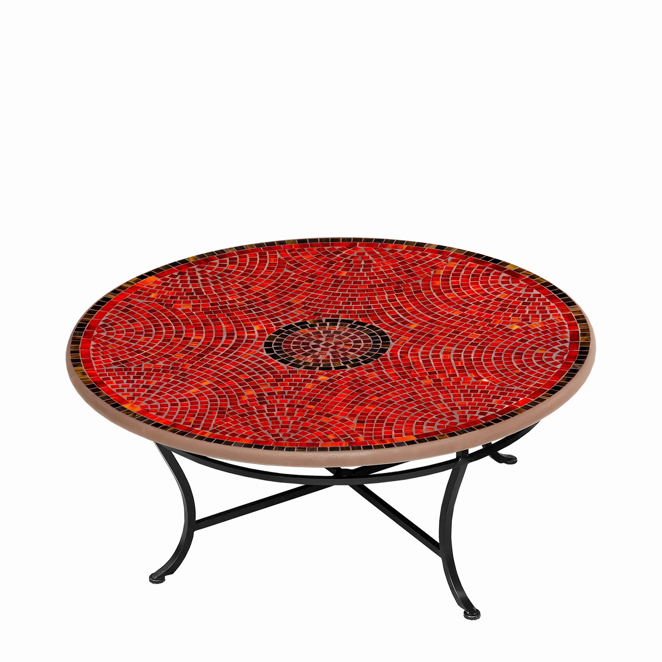 42" Round Elements Mosaic Stone Top Coffee Table