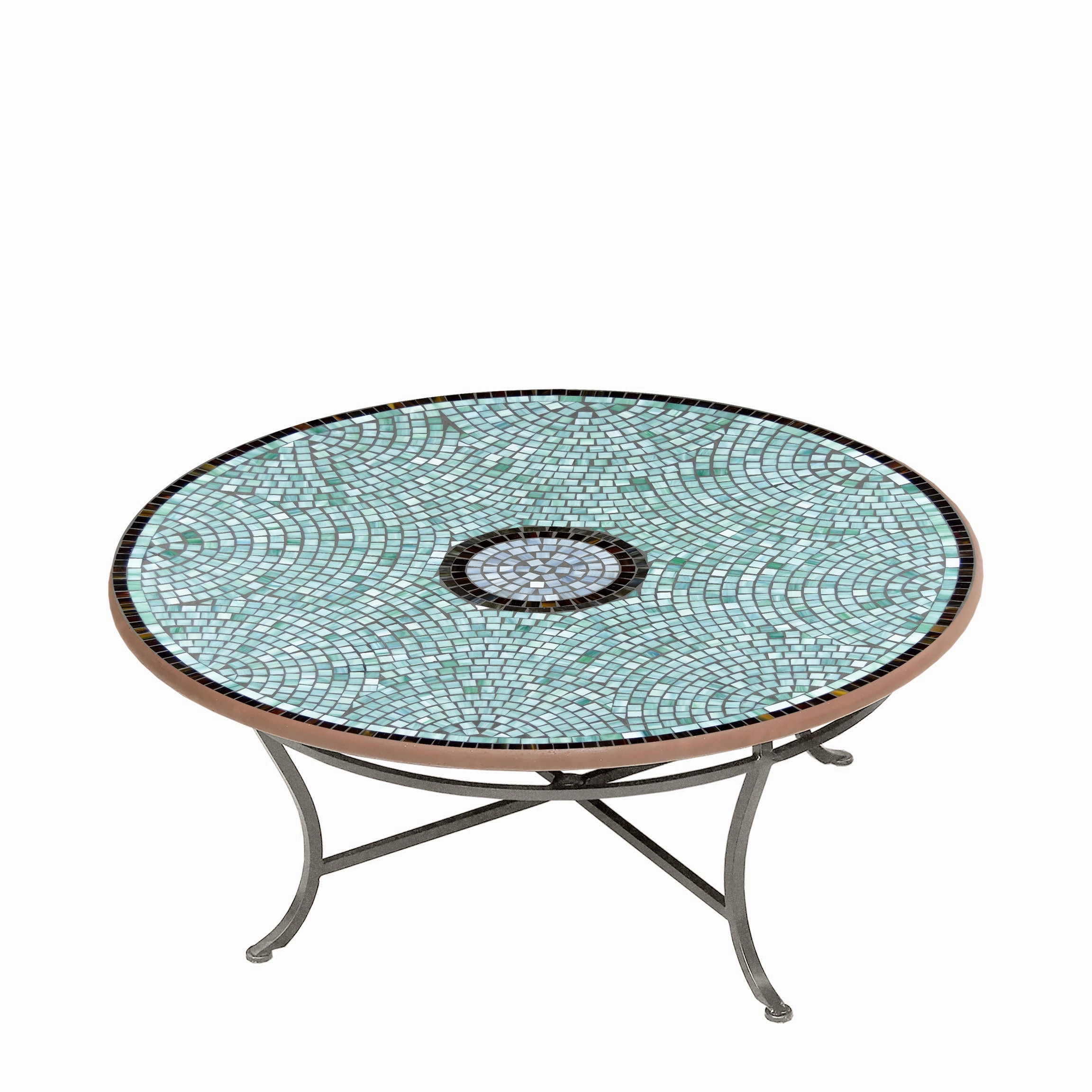 42" Round Elements Mosaic Stone Top Coffee Table