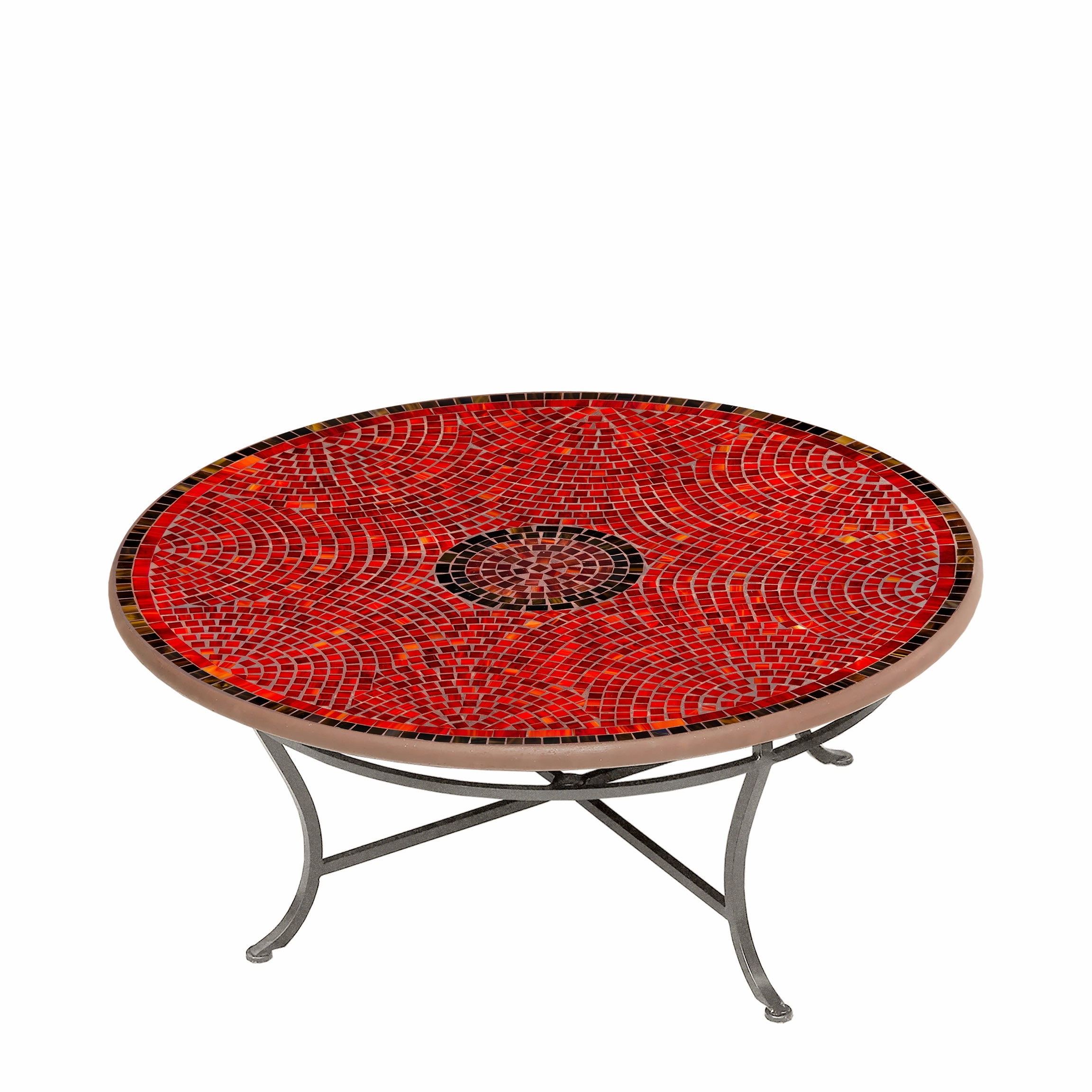 42" Round Elements Mosaic Stone Top Coffee Table