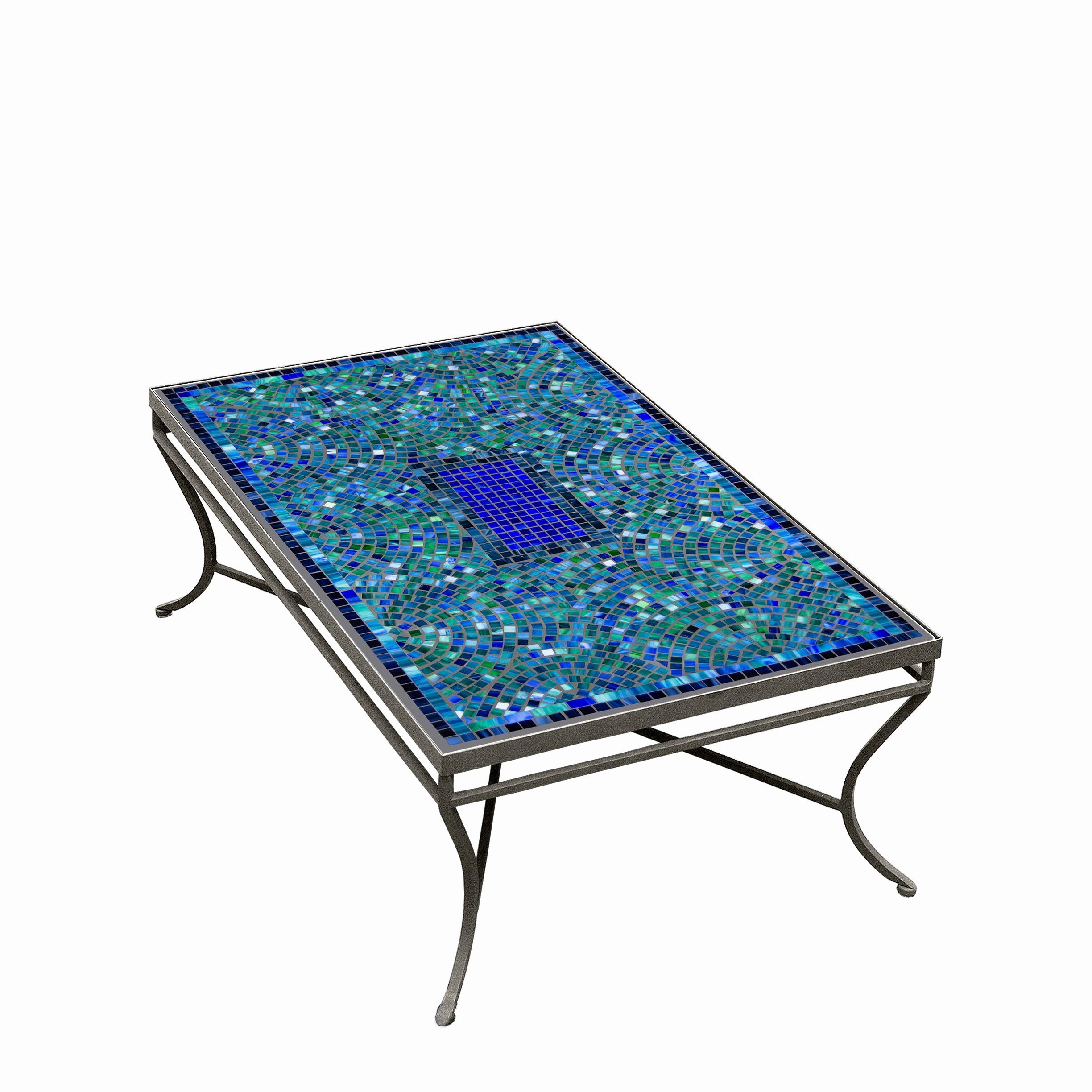 48" x 30" Elements Mosaic Stone Top Coffee Table