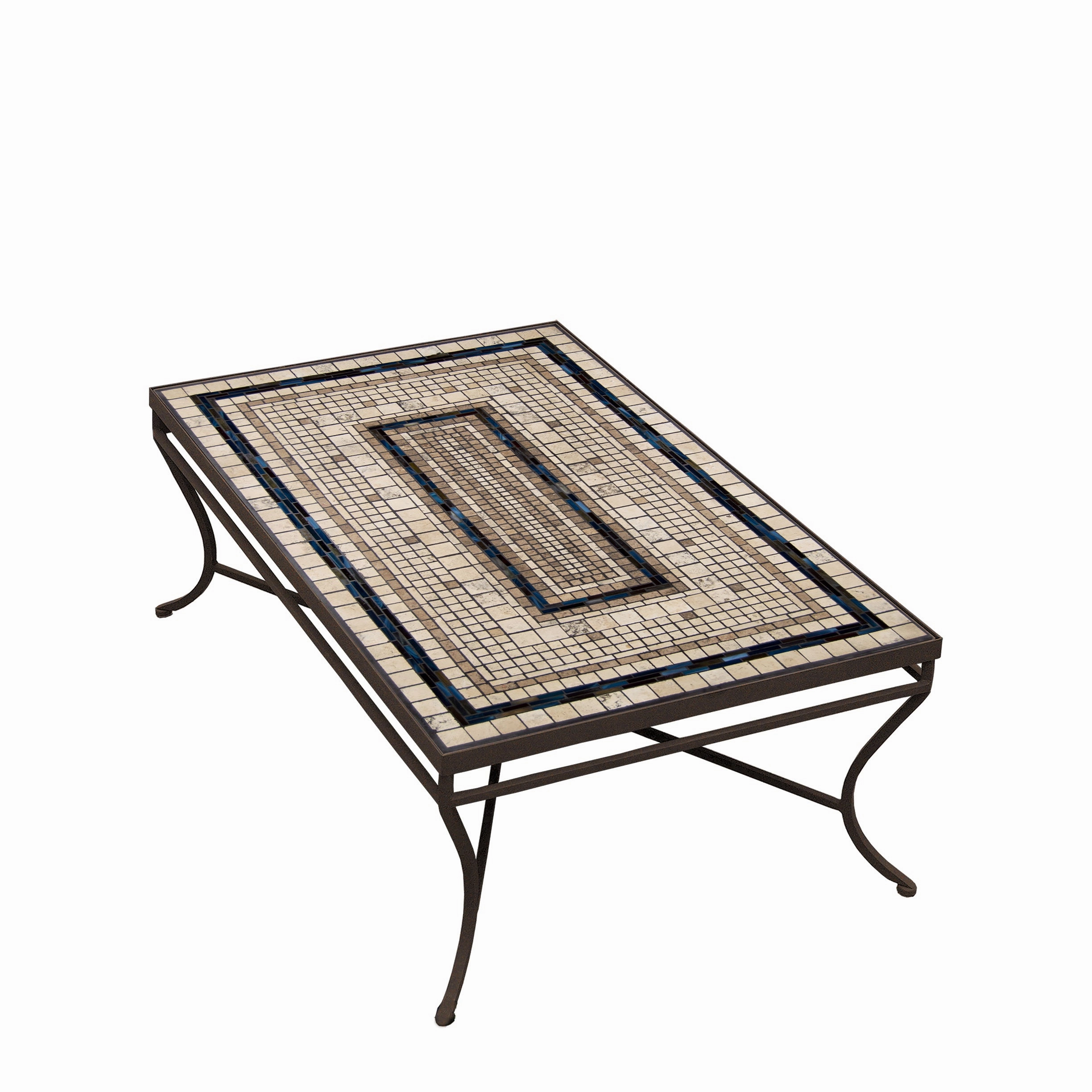 48" x 30" Elements Mosaic Stone Top Coffee Table