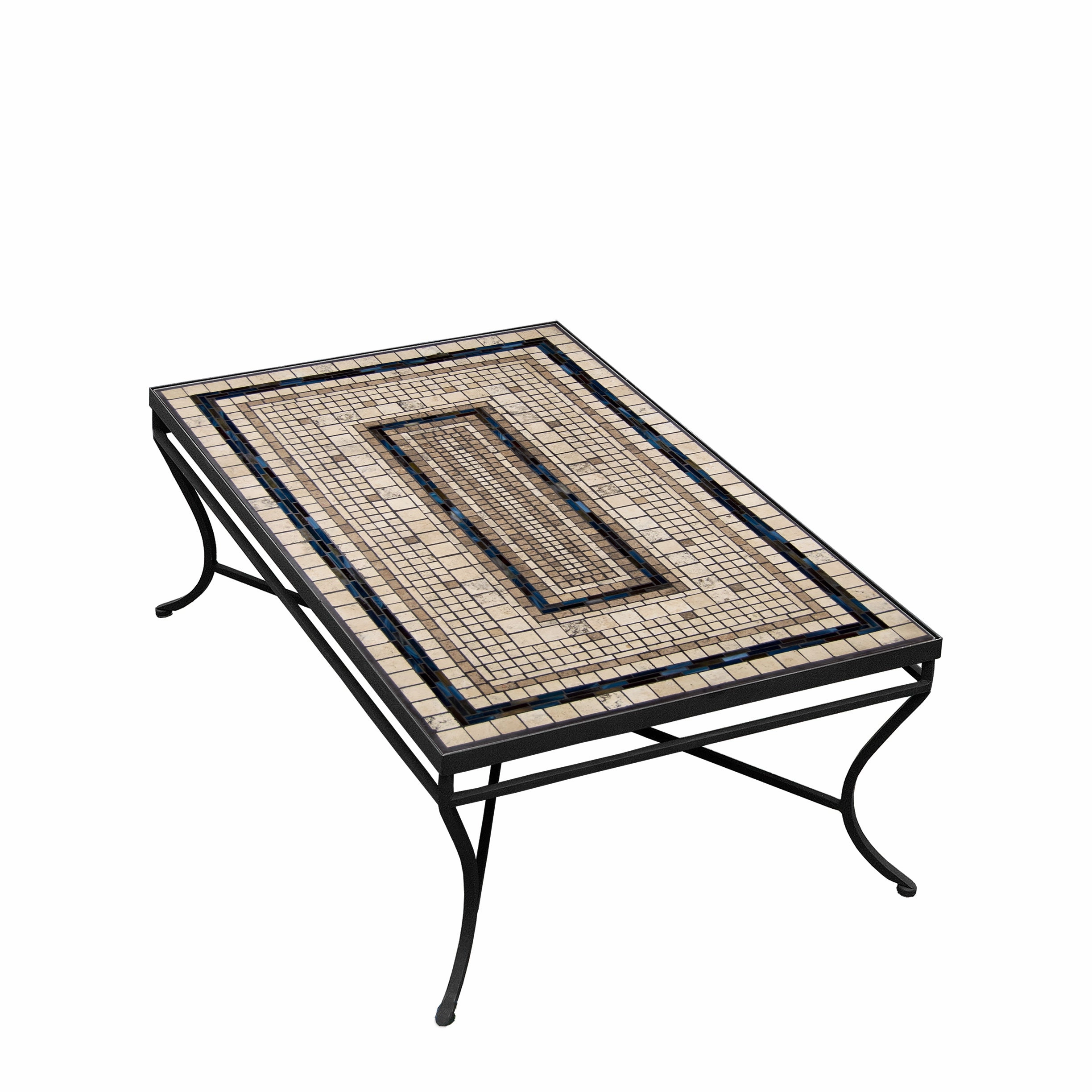 48" x 30" Elements Mosaic Stone Top Coffee Table