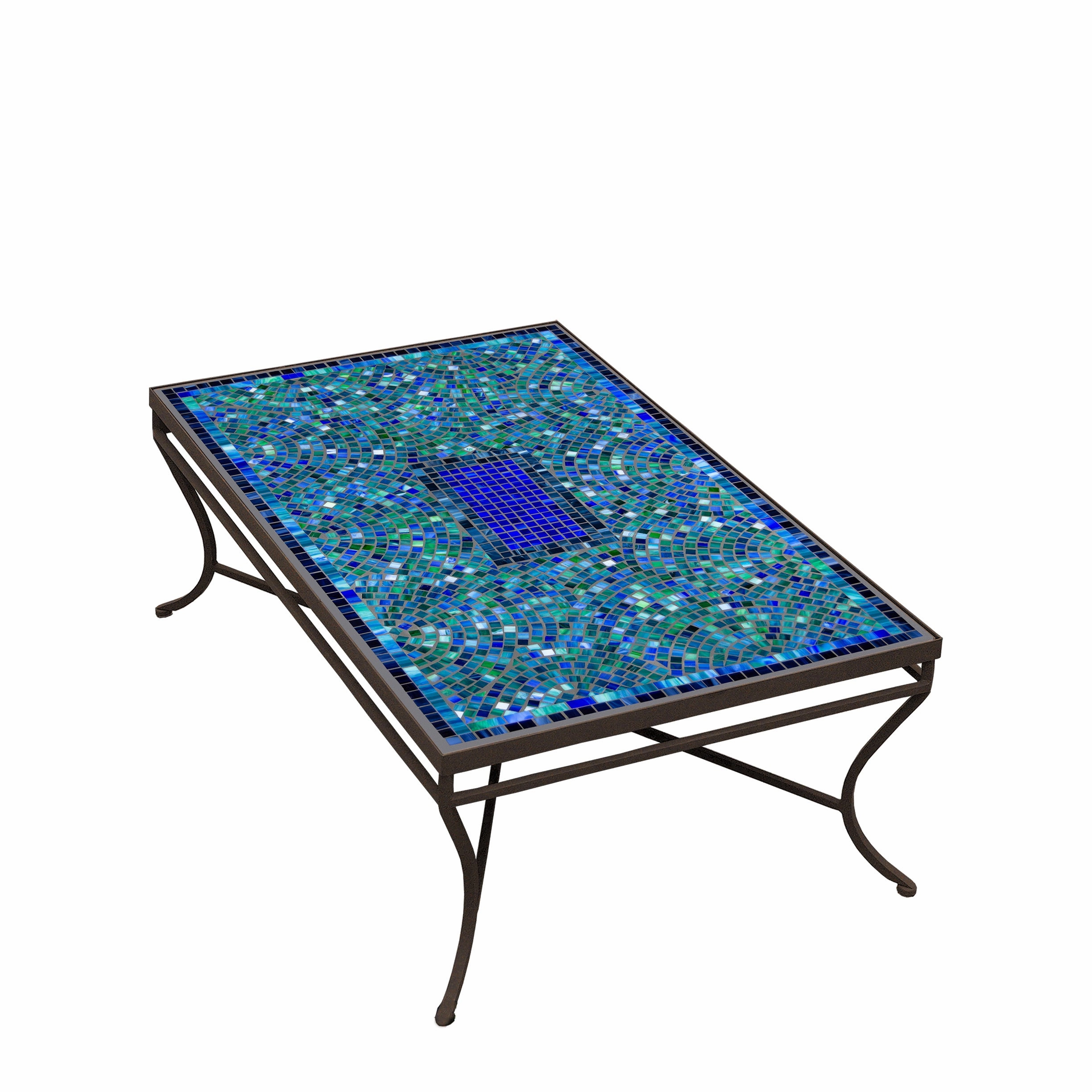 48" x 30" Elements Mosaic Stone Top Coffee Table