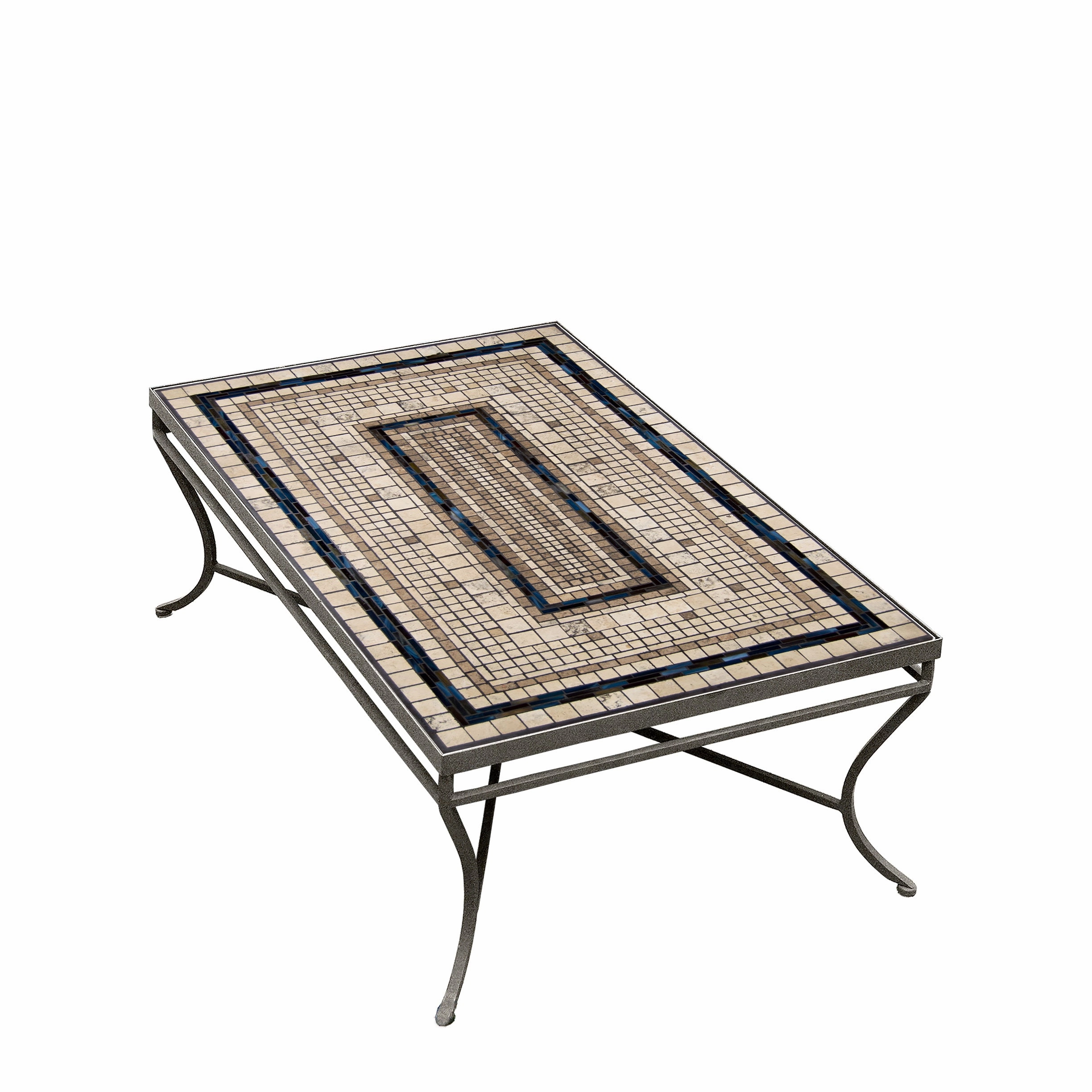 48" x 30" Elements Mosaic Stone Top Coffee Table