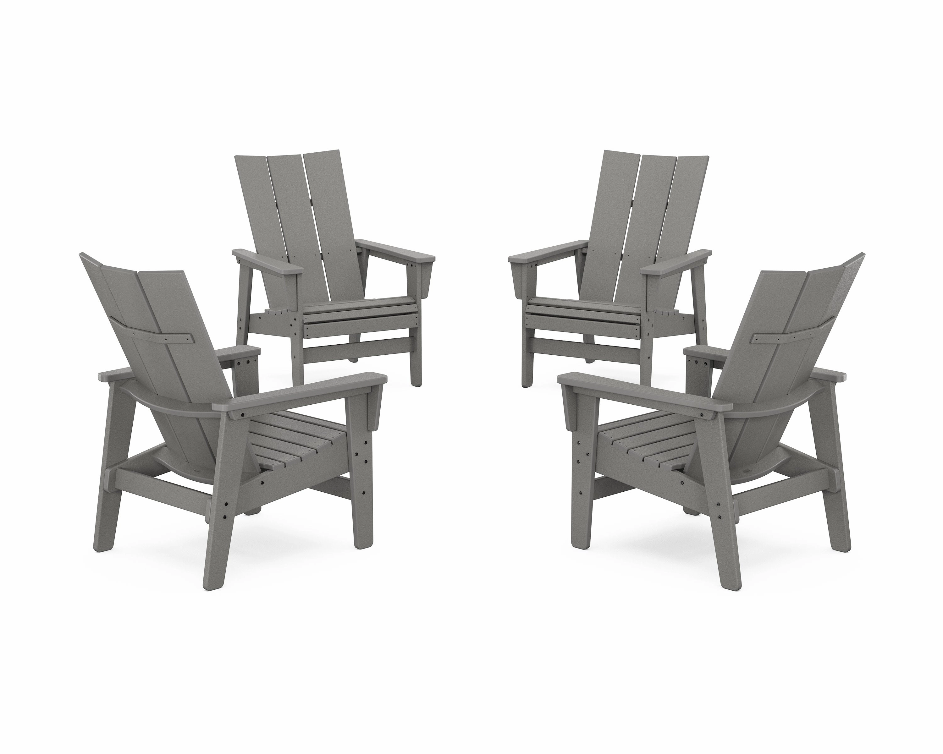 4-Piece Modern Grand Upright Adirondack Chair Conversation Setoutdoor patio dining furniture set
