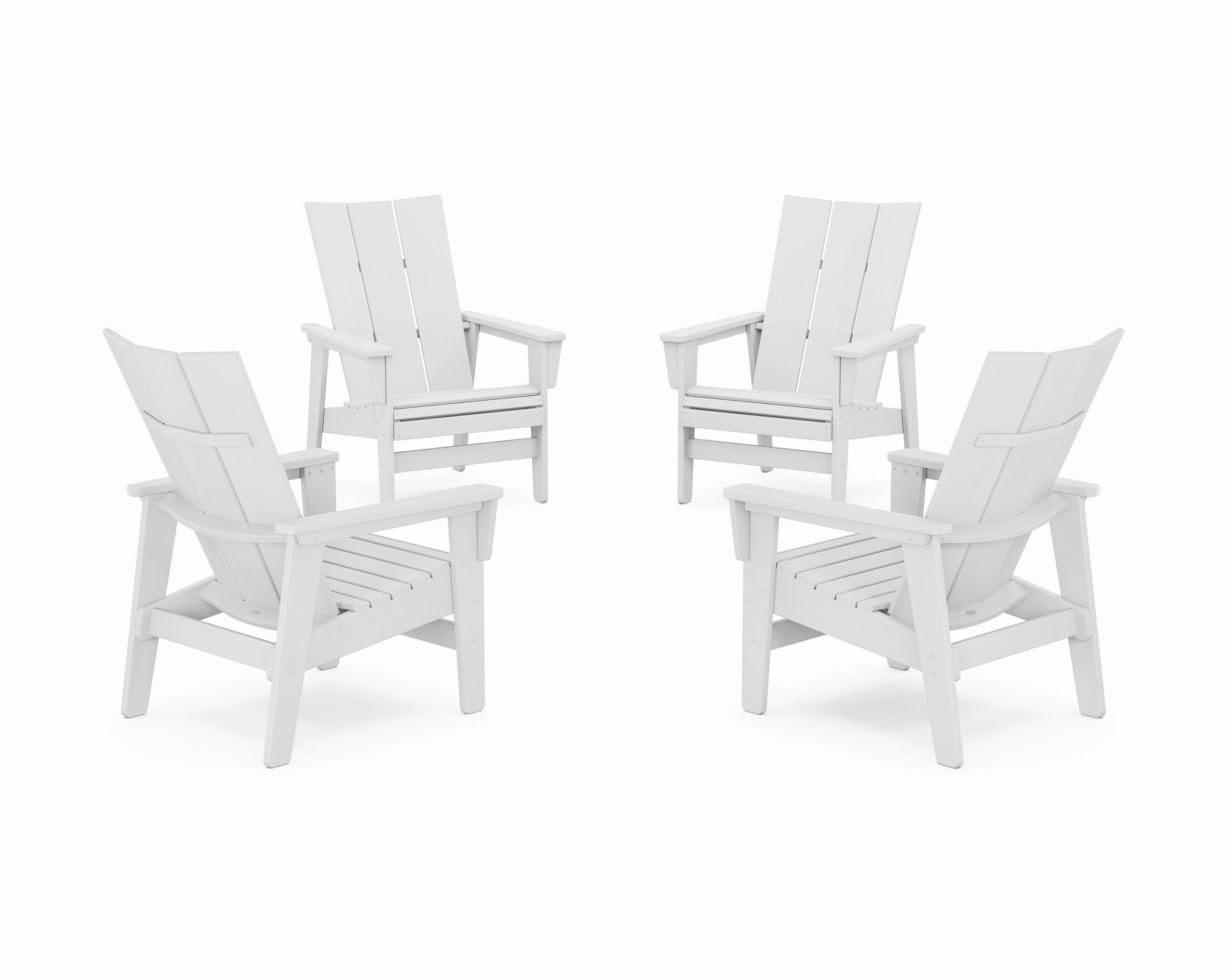 4-Piece Modern Grand Upright Adirondack Chair Conversation Set