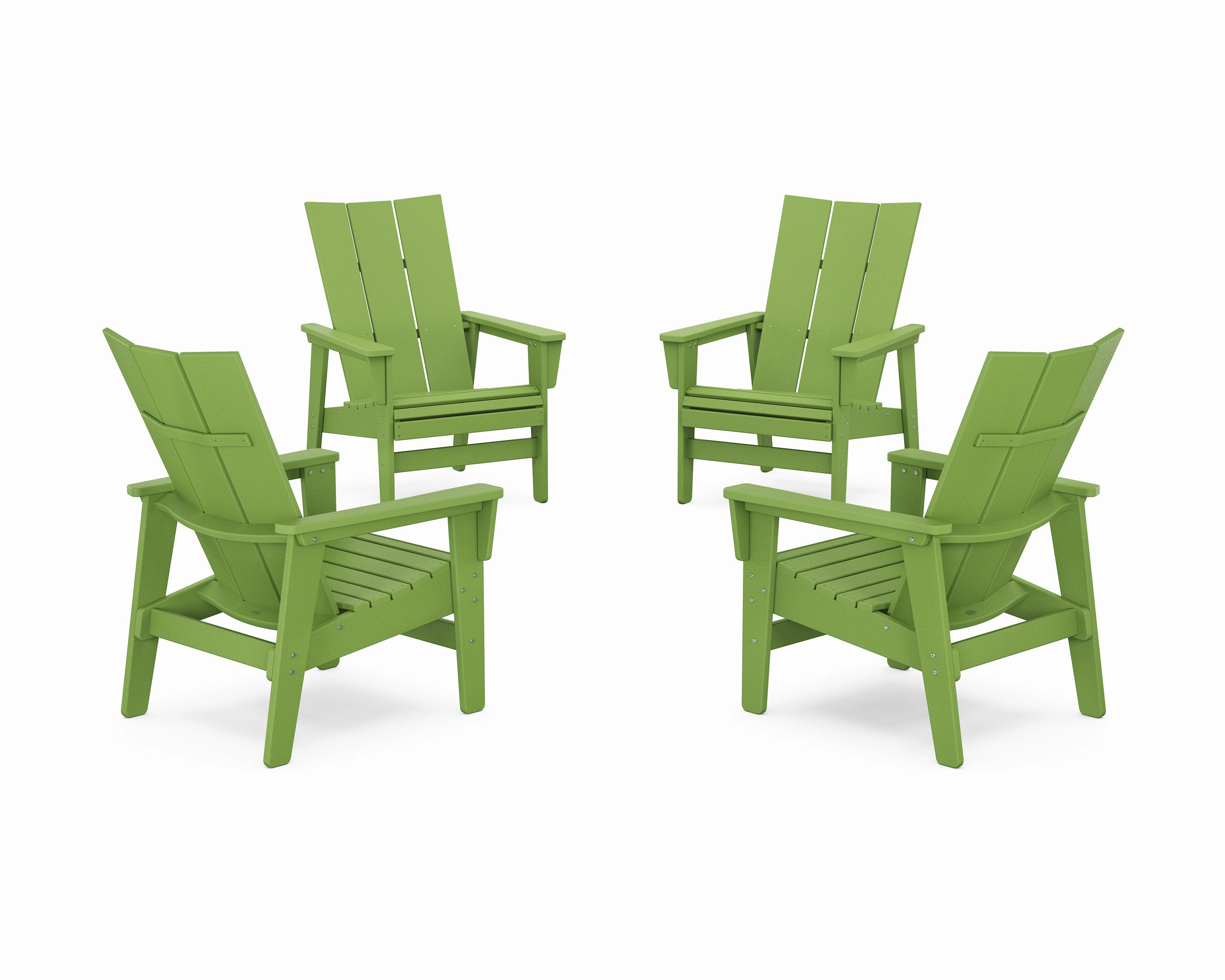 4-Piece Modern Grand Upright Adirondack Chair Conversation Set