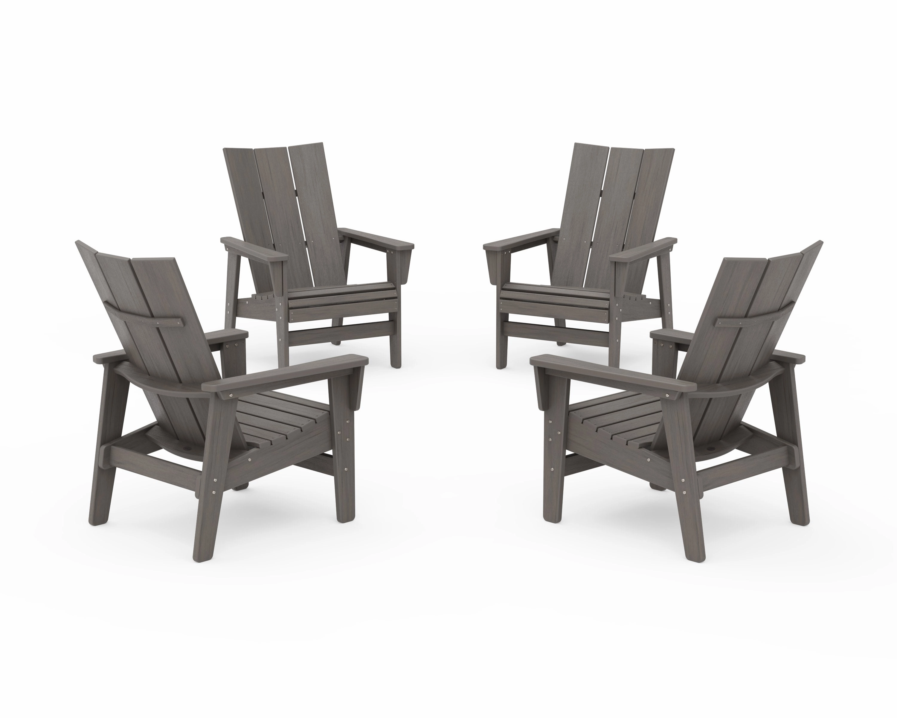 4-Piece Modern Grand Upright Adirondack Chair Conversation Set