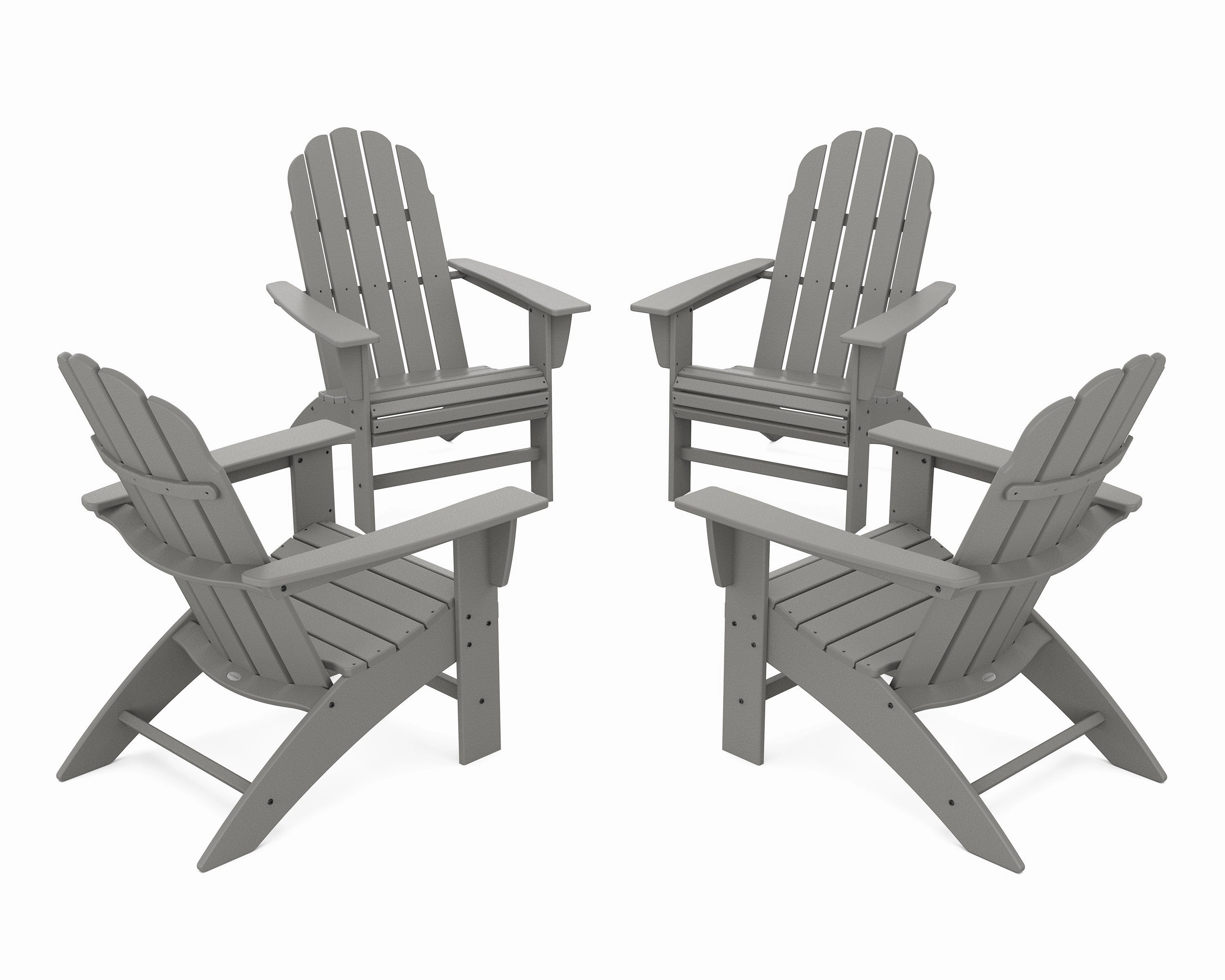 4-Piece Vineyard Curveback Adirondack Chair Conversation Setoutdoor patio dining furniture set