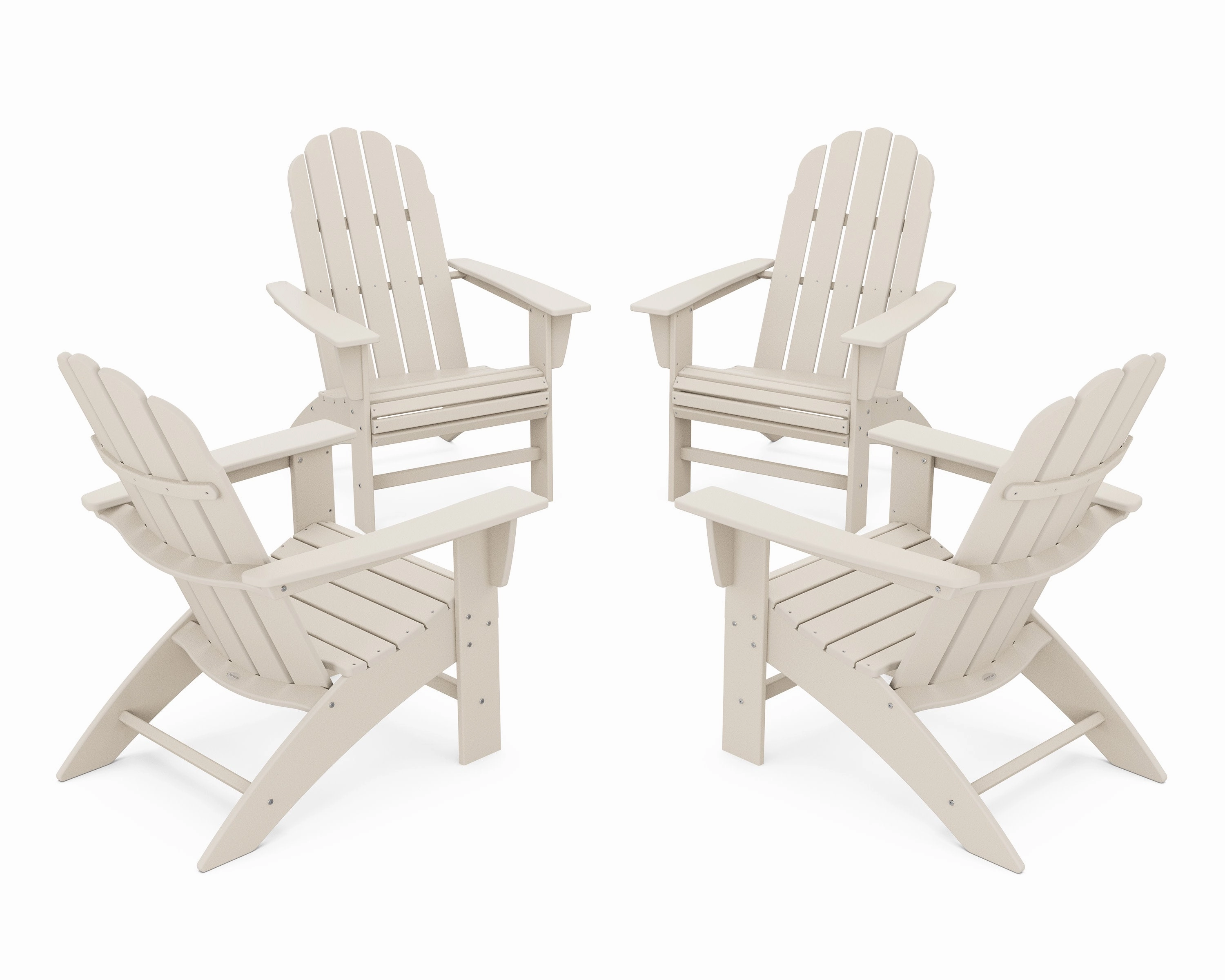 4-Piece Vineyard Curveback Adirondack Chair Conversation Set