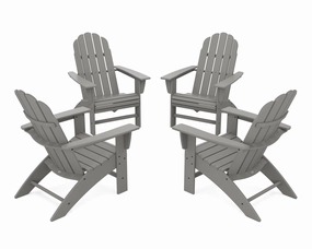 4-Piece Vineyard Curveback Adirondack Chair Conversation Setoutdoor patio dining furniture set