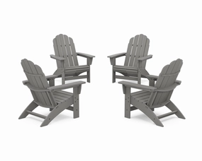 4-Piece Vineyard Grand Adirondack Chair Conversation Setoutdoor patio dining furniture set