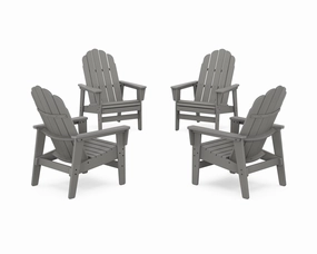 4-Piece Vineyard Grand Upright Adirondack Chair Conversation Setoutdoor patio dining furniture set
