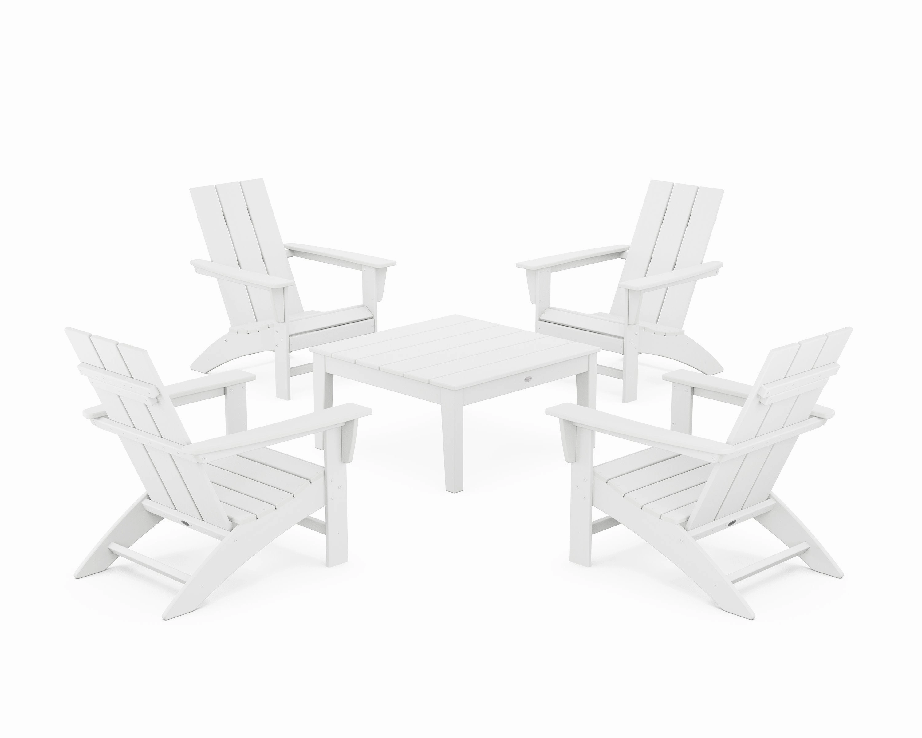5-Piece Modern Adirondack Chair Conversation Set with 36" Conversation Table