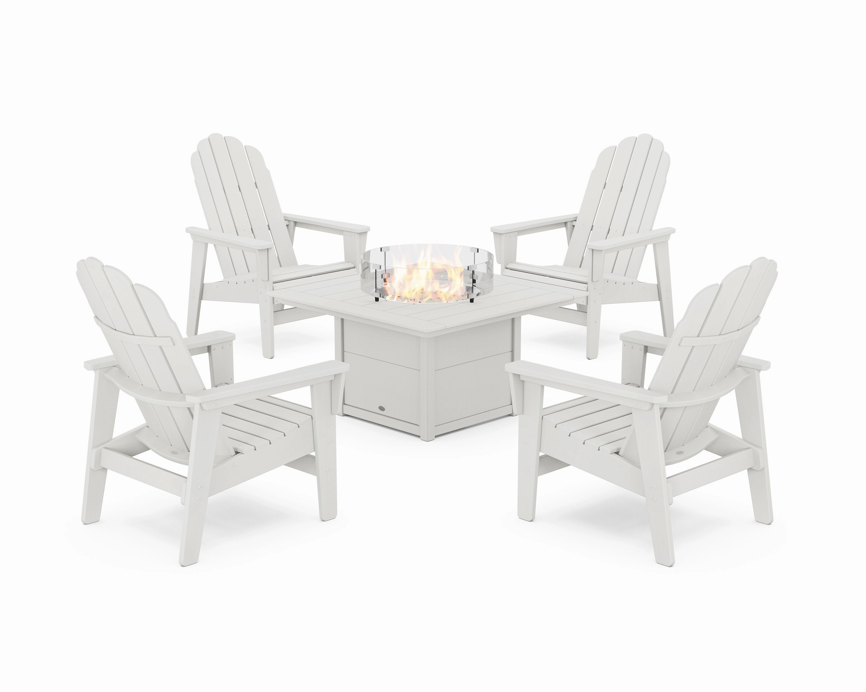 5-Piece Vineyard Grand Upright Adirondack Conversation Set with Fire Pit Table