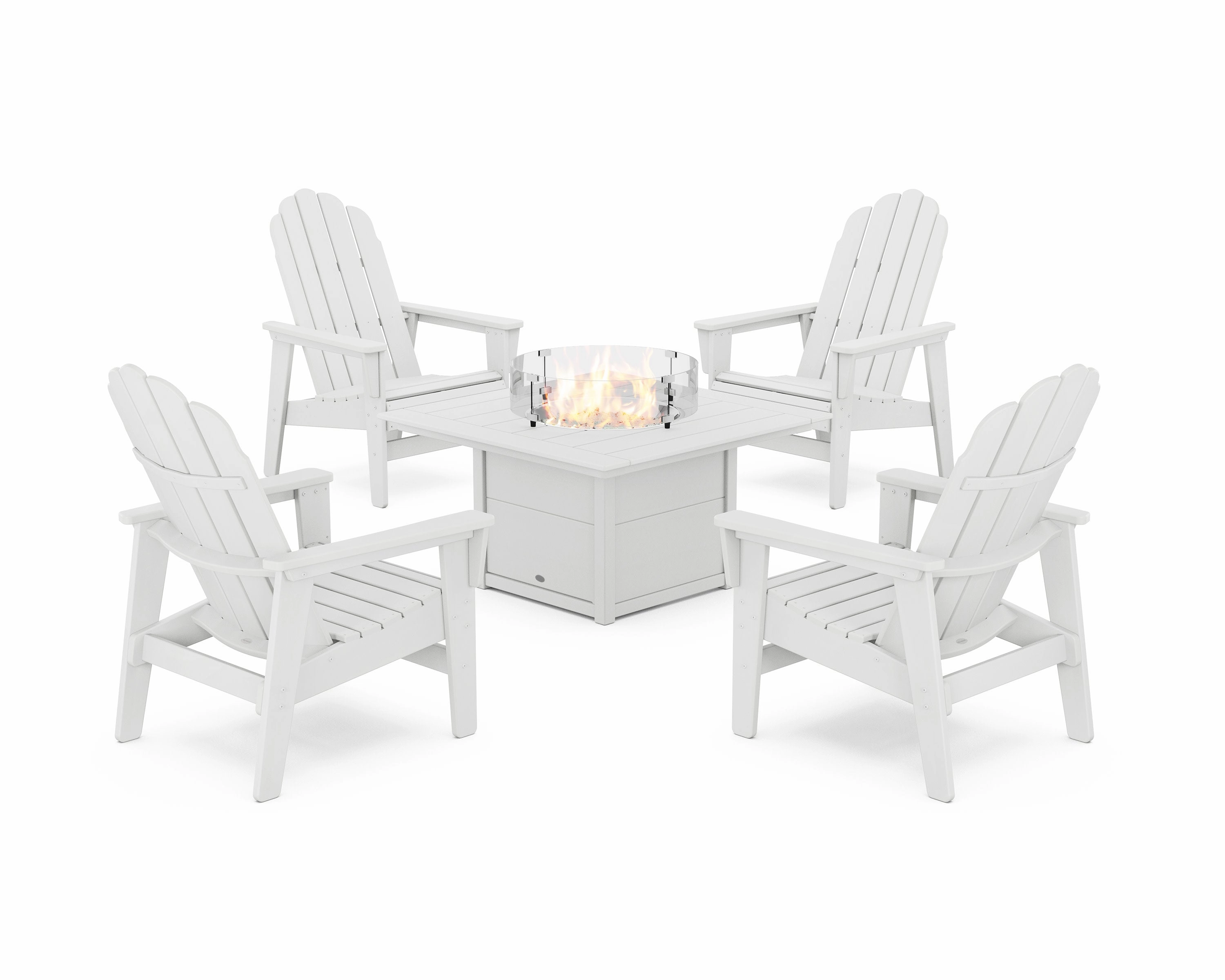5-Piece Vineyard Grand Upright Adirondack Conversation Set with Fire Pit Table