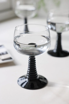 70s French Style Wine Glass In Blackoutdoor patio dining furniture set