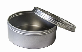8oz Round Steel Tin Container - Screw Top professional grade outdoor cooking tools