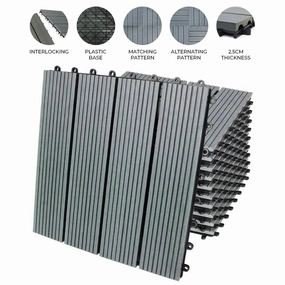 99 x WPC Decking Floor Tiles 30x30cm 9 SQM - Greyoutdoor patio furniture set