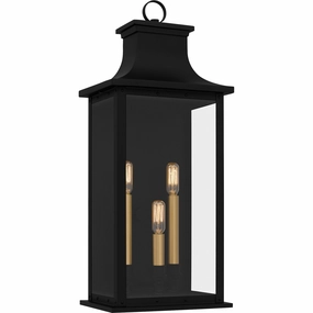 Abernathy Three Light Outdoor Wall Mount Matte BlackOutdoor wall sconces with motion sensor