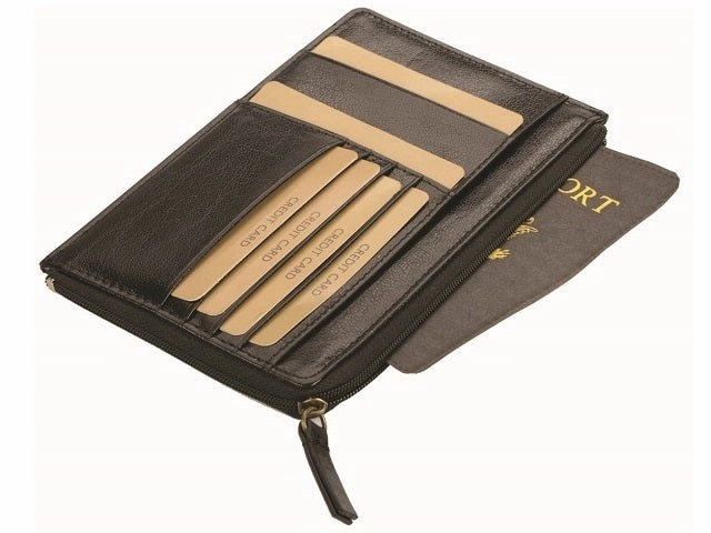 Save Today Only Hot Price Drop Adpel Bon Voyage Vitello Leather Passport Holder | Black