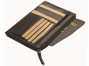 Adpel Bon Voyage Vitello Leather Passport Holder | Black Limited Time Steal