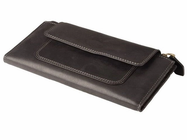 Hot Discount Deal Adpel Dakota Leather Purse With Magnetic Closure | Black