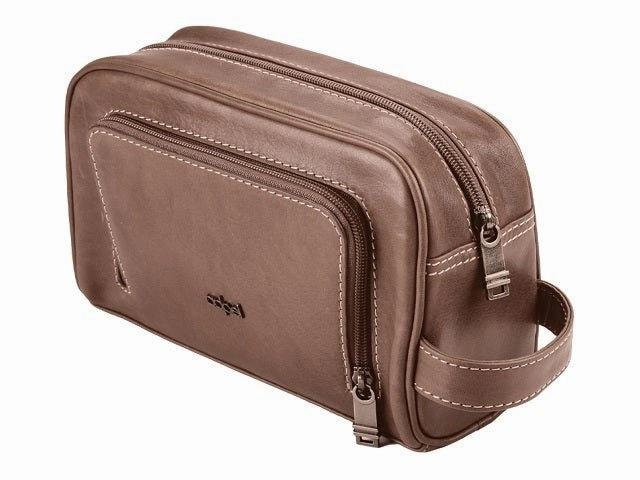 Limited Time Steal Adpel Icon Leather Toiletry Bag | Brown