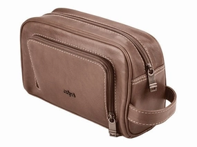 Limited Time Steal Adpel Icon Leather Toiletry Bag | Brown