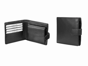 Best Price Online Deal Frenzy Today Adpel Leather Wallet With Tab Closure | Black