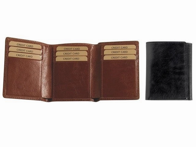 Online Exclusive Deal Adpel Vitello Leather Tri Fold Card Holder