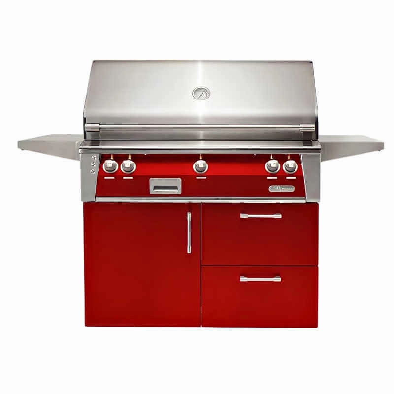 Alfresco ALXE 42-Inch Gas Grill on Deluxe Cart With Sear Burner And Rotisserie