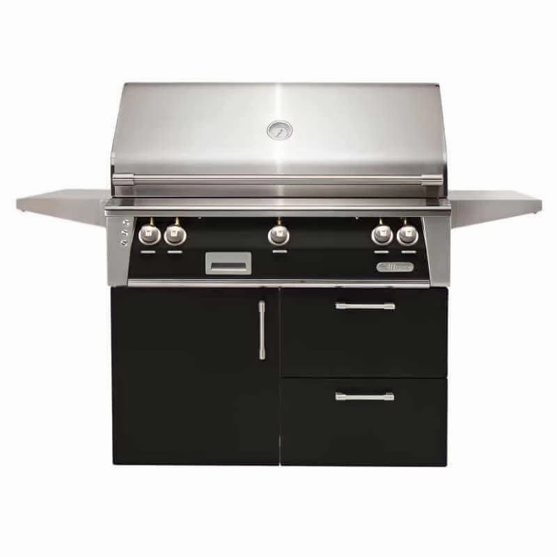 Alfresco ALXE 42-Inch Gas Grill on Deluxe Cart With Sear Burner And Rotisserie
