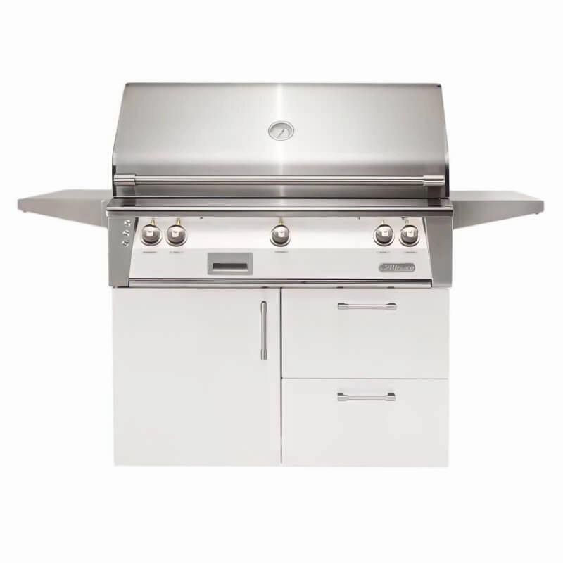 Alfresco ALXE 42-Inch Gas Grill on Deluxe Cart With Sear Burner And Rotisserie