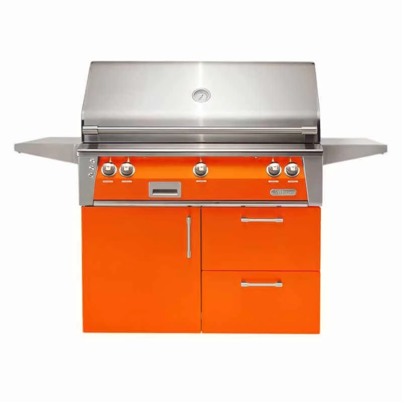 Alfresco ALXE 42-Inch Gas Grill on Deluxe Cart With Sear Burner And Rotisserie