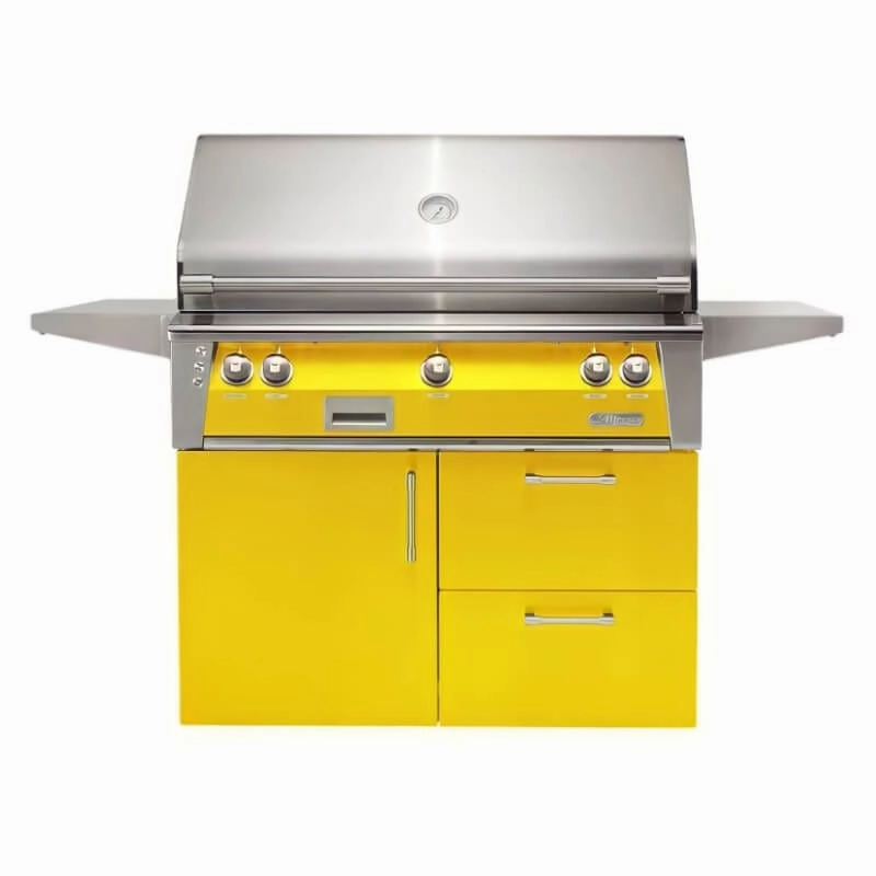Alfresco ALXE 42-Inch Gas Grill on Deluxe Cart With Sear Burner And Rotisserie