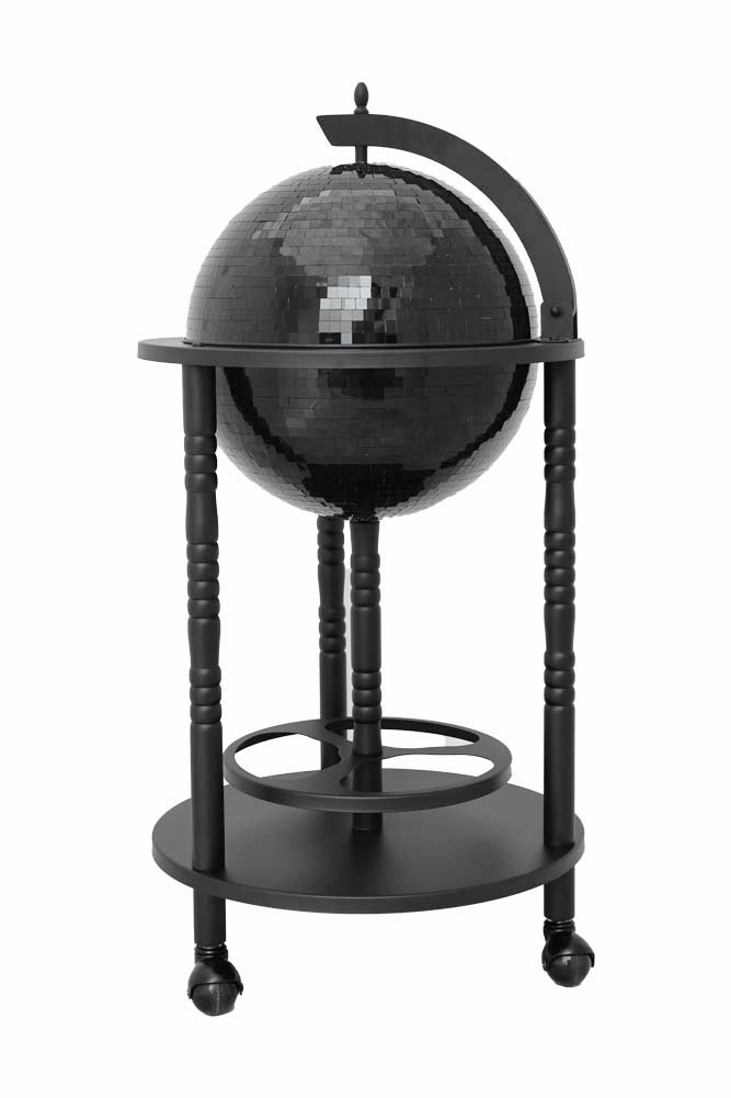 All-Black Disco Ball Drinks Trolley Cart