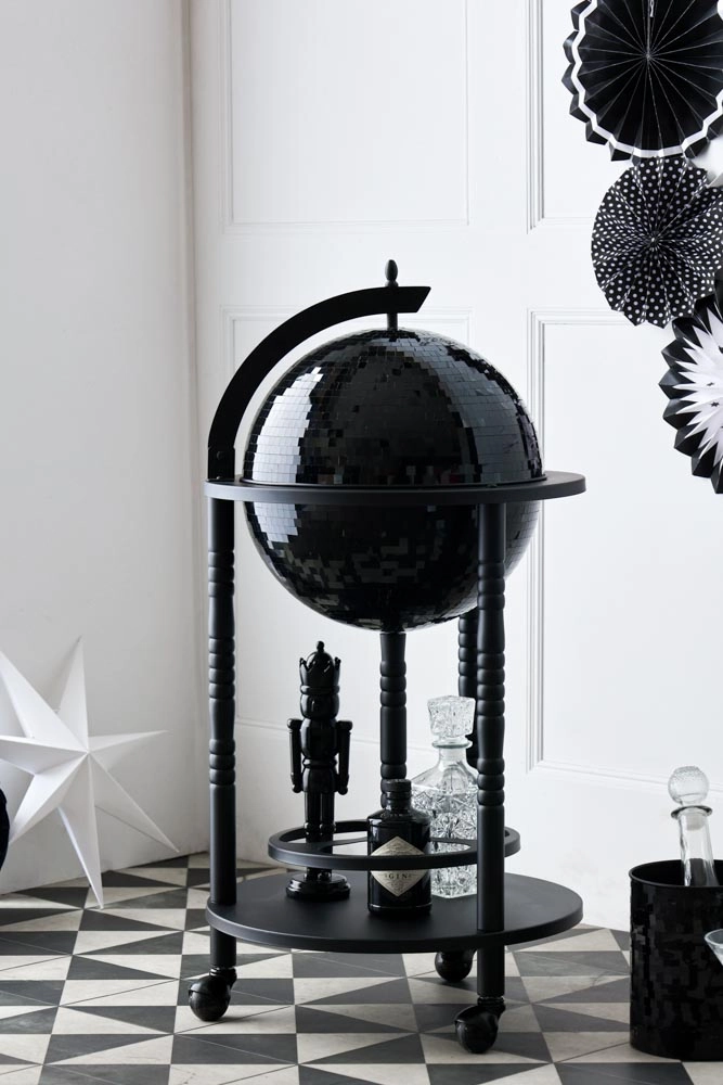 All-Black Disco Ball Drinks Trolley Cartoutdoor patio dining furniture set