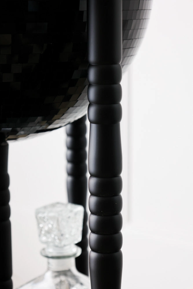 All-Black Disco Ball Drinks Trolley Cart