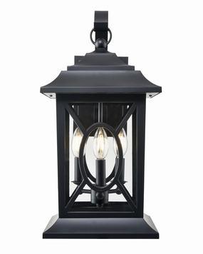 Allbert Three Light Outdoor Lantern Powder Coated BlackOutdoor wall sconces with motion sensor