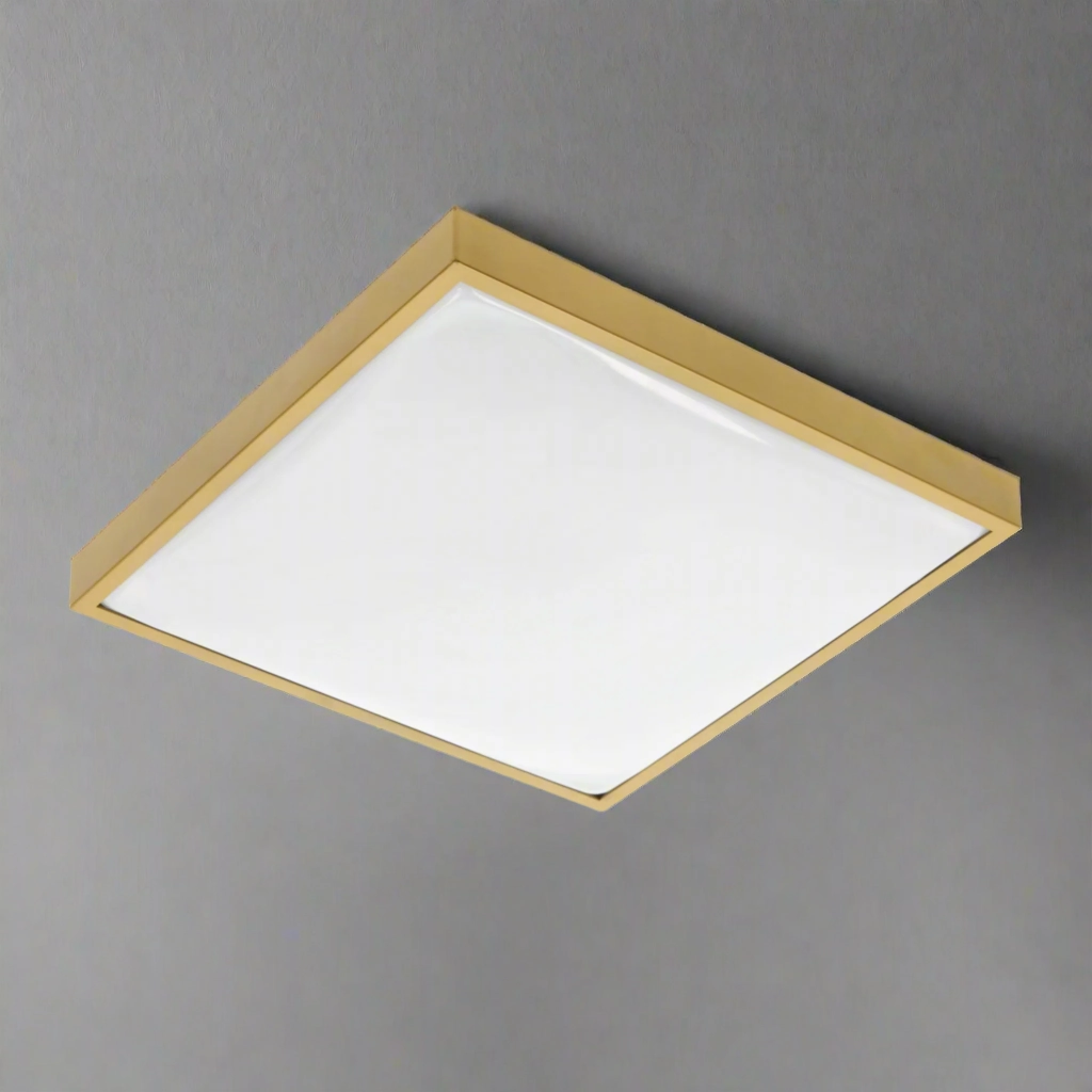 ALTAR Gold Square LED Ceiling Light, 4000K, 24W, 1680lm, IP44Weatherproof outdoor lighting