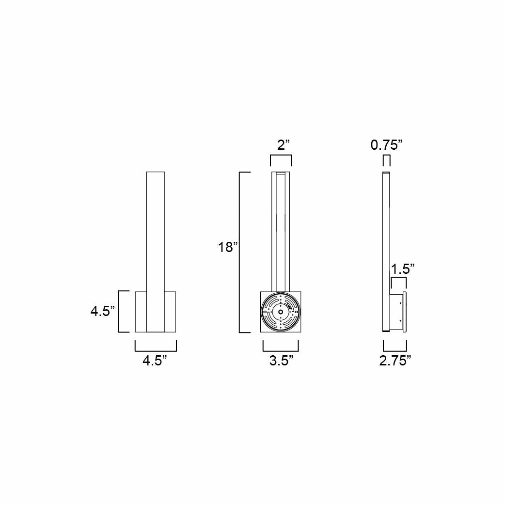 Alumilux: Line 5CCT 18" LED Outdoor Wall Sconce