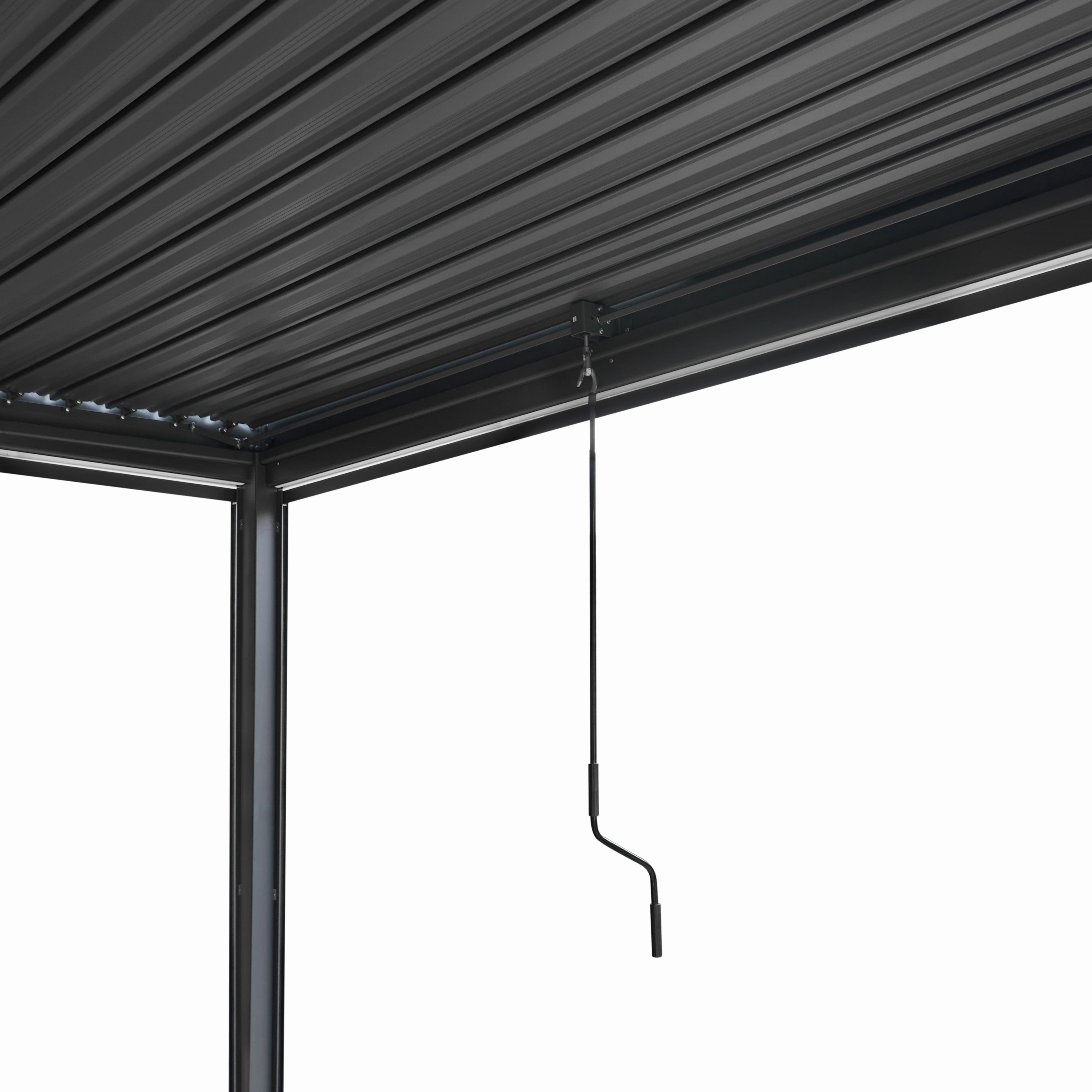 Aluminium Pergola With Anthracite Blinds, 2 x Side Panels & LED Lights - 3m x 4m