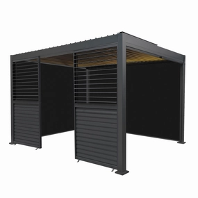 Aluminium Pergola With Anthracite Blinds, 2 x Side Panels & LED Lights - 3m x 4moutdoor patio furniture set