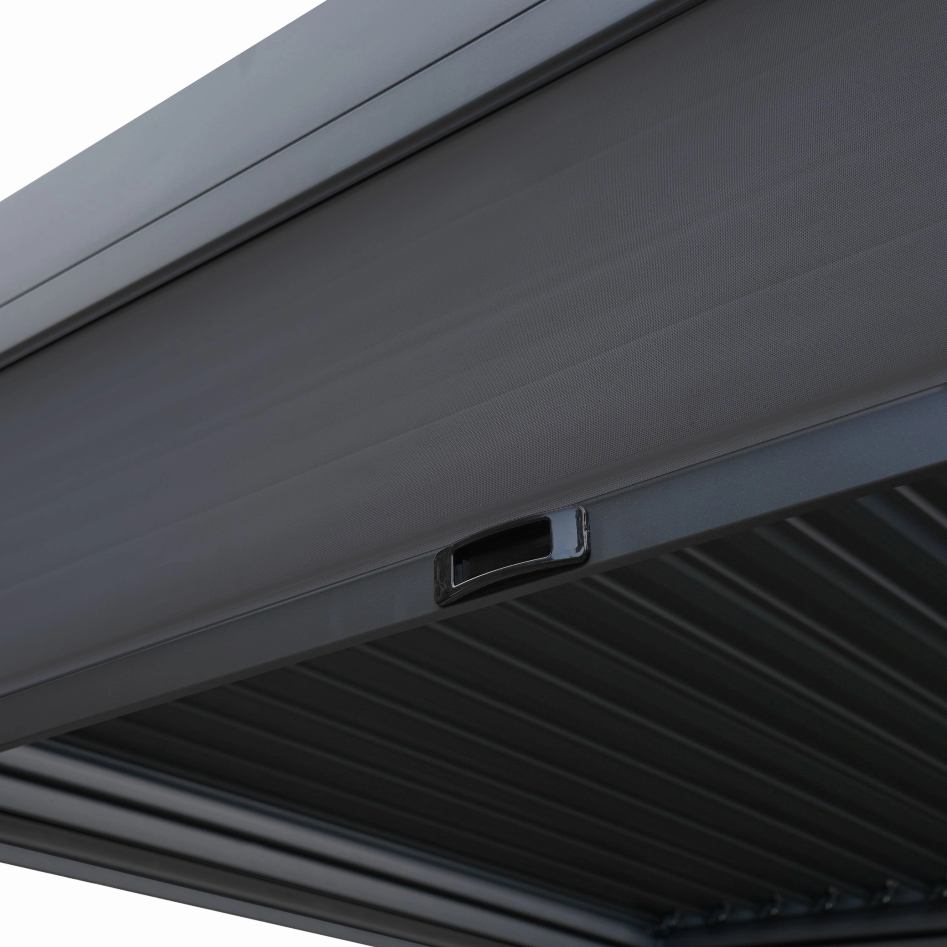 Aluminium Pergola With Anthracite Blinds, 2 x Side Panels & LED Lights - 3m x 4m