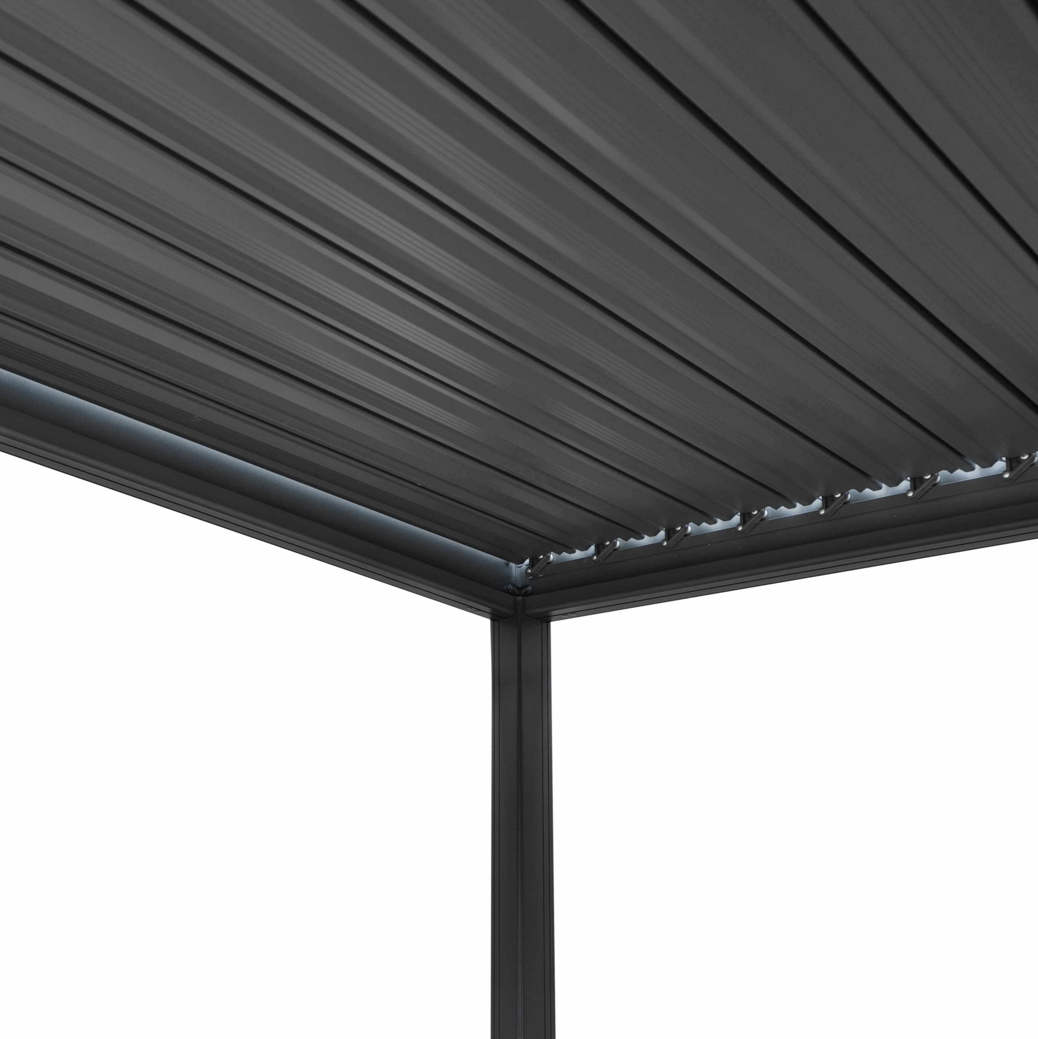Aluminium Pergola With Anthracite Blinds - 3m x 4m