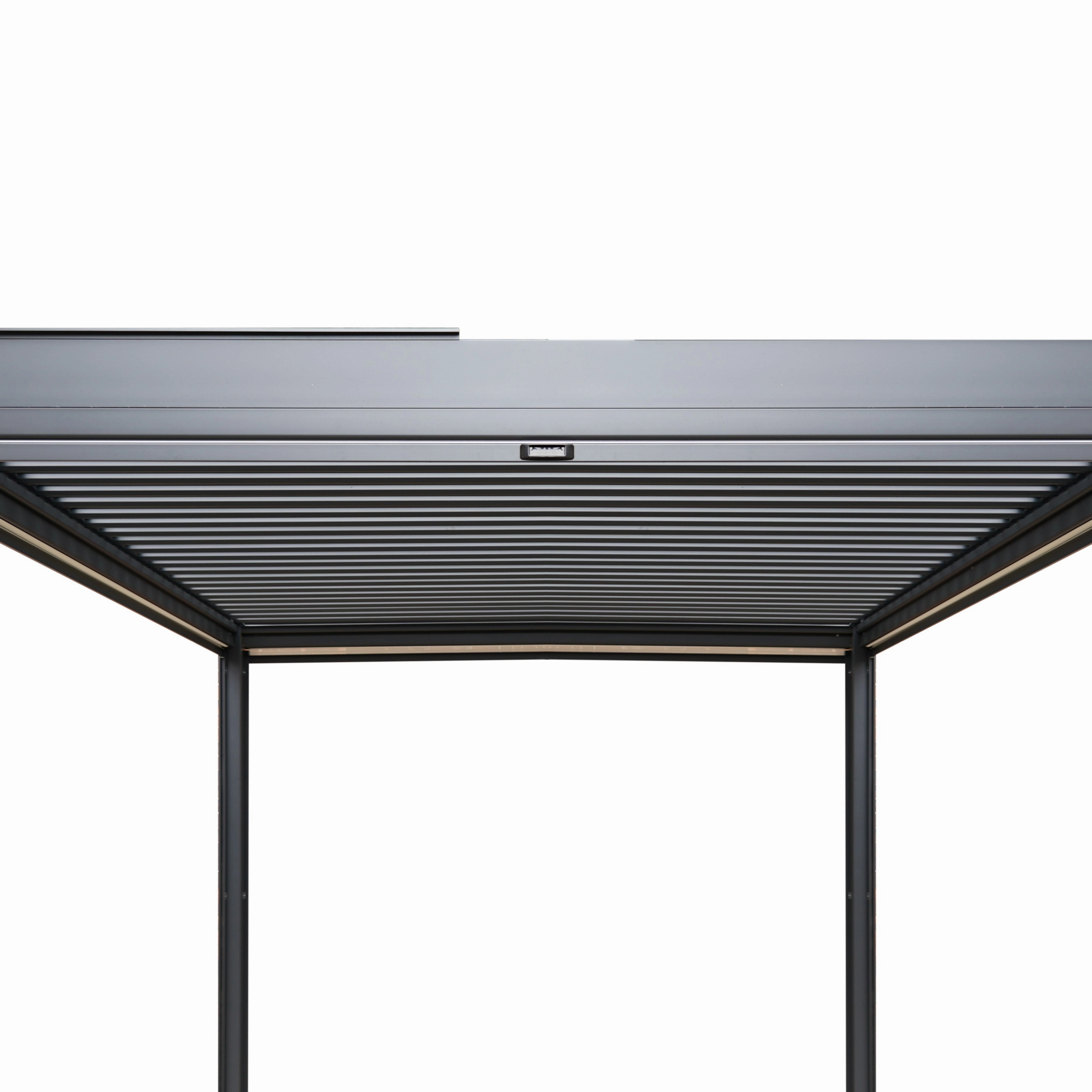 Aluminium Pergola With Anthracite Blinds & LED Lights - 3m x 3m