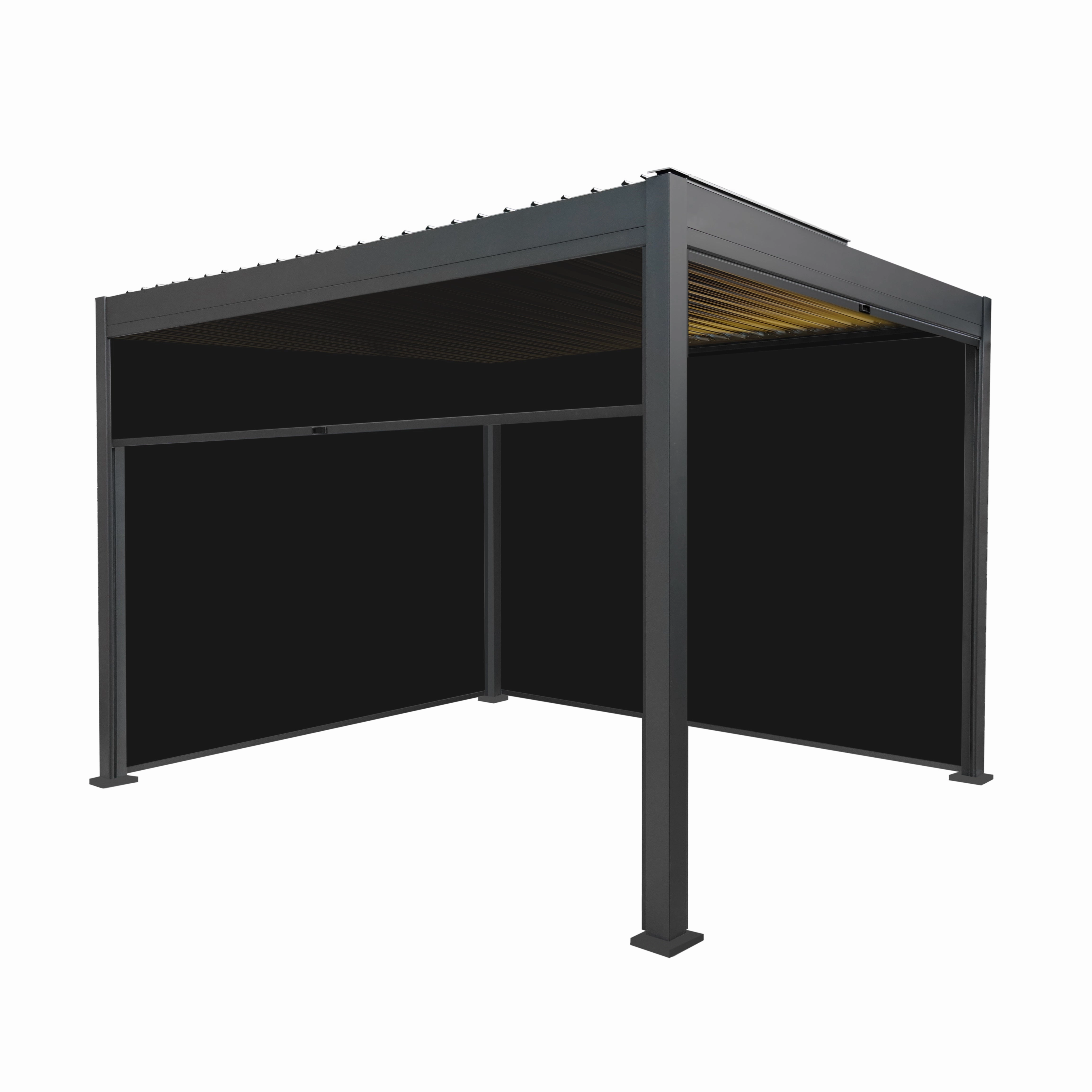 Aluminium Pergola With Anthracite Blinds & LED Lights - 3m x 3moutdoor patio furniture set